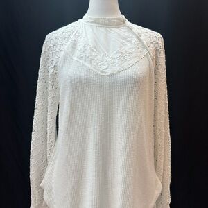 Free People White Lace Women's Top